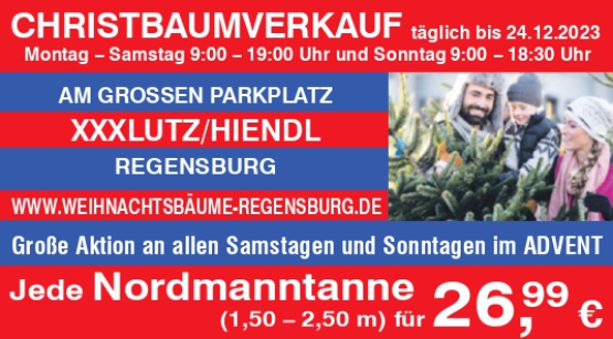 Christbaum Aktion Regensburg 2023 - nur solange der Vorat reicht!